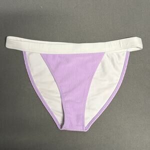 Tularosa Women's‎ Shore Lavender Ribbed High Cut Bikini Bottoms Small
